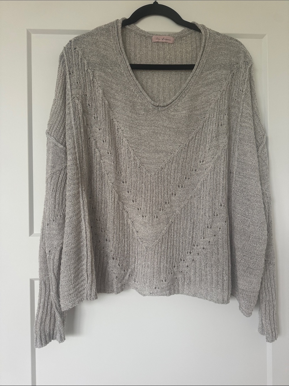 Ces Femme V-Neck Textured Knit Sweater